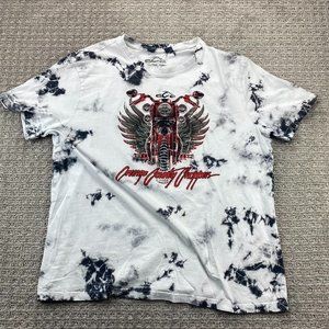 Orange County Choppers OCC Shirt Men Extra Large XL White Black Acid Wash Bikers